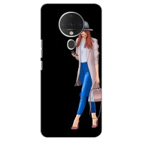 Чехол с картинкой Модные Девчонки TECNO Spark 6 – Девушка со смартфоном