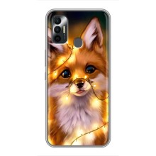 Чехлы с картинкой Лисички для TECNO Spark 7 (KF6n) (VPrint) (Лисичка в гирляндах)