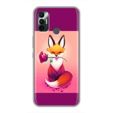 Чехлы с картинкой Лисички для TECNO Spark 7 (KF6n) (VPrint) (Лисичка с розочкой)
