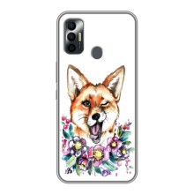 Чехлы с картинкой Лисички для TECNO Spark 7 (KF6n) (VPrint) (Веселая лисичка)