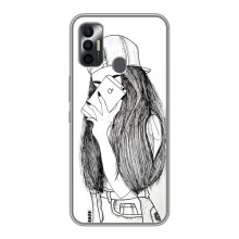 Чехол с печатью для TECNO Spark 7 (KF6n) - (Мода) (AlphaPrint) (Фото девочки)