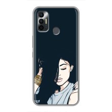 Чехол с печатью для TECNO Spark 7 (KF6n) - (Мода) (AlphaPrint) (Красивая девочка)