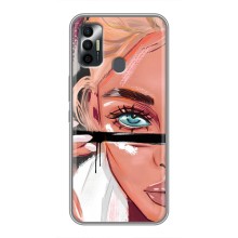 Чехол с печатью для TECNO Spark 7 (KF6n) - (Мода) (AlphaPrint) (Макияж)
