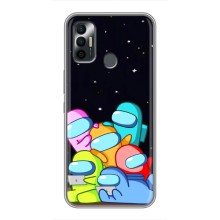 Чехол Амонг Ас для TECNO Spark 7 (KF6n) (AlphaPrint) (Скины в космосе)