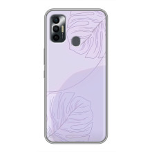 Чехол цветочный дизайн для TECNO Spark 7 (KF6n) – Монстера фиолетовая
