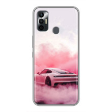 Чехол с авто Порше для TECNO Spark 7 (KF6n) – Розовый Порше