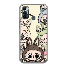 Чехол с Лабубу на TECNO Spark 7 (KF6n) – Коллаж Лабубу