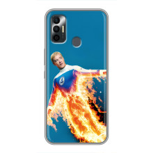 Чехол с принтом Фантастическая четверка для TECNO Spark 7 (KF6n) – Человек-Факел