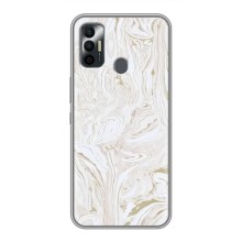 Мраморный чехол на TECNO Spark 7 (KF6n) (VPrint) (Белый мрамор)