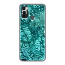 Мраморный чехол на TECNO Spark 7 (KF6n) (VPrint) (Зеленый мрамор)