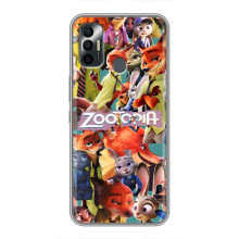 Силіконовий чохол з принтом Зоотрополіс для TECNO Spark 7 (KF6n) – Колаж героїв