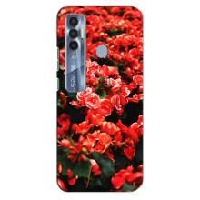 Чехлы с Цветами для TECNO Spark 7 Pro (VPrint) (Цветы красные)