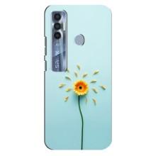 Чехлы с Цветами для TECNO Spark 7 Pro (VPrint) (Желтый цветок)