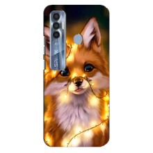 Чехлы с картинкой Лисички для TECNO Spark 7 Pro (VPrint) (Лисичка в гирляндах)