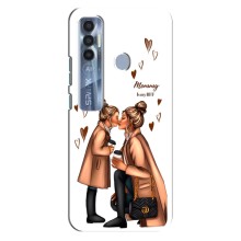 Чехол с печатью для TECNO Spark 7 Pro - (Мама с ребенком) (AlphaPrint) (Дочка и мама)
