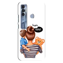 Чехол с печатью для TECNO Spark 7 Pro - (Мама с ребенком) (AlphaPrint) (Мама с сыном)