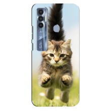 Чехлы с Котиками для TECNO Spark 7 Pro (VPrint) (Прыжок кота)