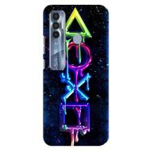 Чехлы с тематикой Киберспорт для TECNO Spark 7 Pro (VPrint) – Pleystation лого