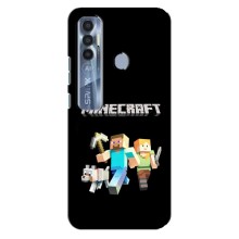 Чехол Майнкрафт на TECNO Spark 7 Pro (AlphaPrint) Minecraft (герои Minecraft)