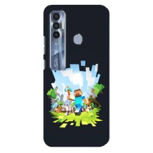 Чехол Майнкрафт на TECNO Spark 7 Pro (AlphaPrint) Minecraft (персонажи Minecraft)
