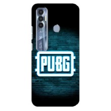 Чехол PUBG для Техно Спарк 7 Про (AlphaPrint) (Лого PUBG)
