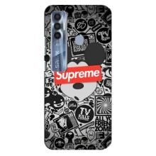 Чехол с Брендами одежды на Техно Спарк 7 Про – Supreme Маус