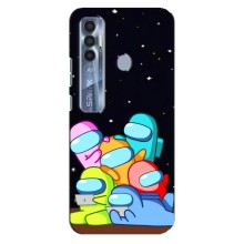 Чехол Амонг Ас для TECNO Spark 7 Pro (AlphaPrint) (Скины в космосе)