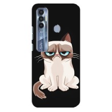 Чехол с принтом для TECNO Spark 7 Pro (AlphaPrint) Модные коты (Грустный кот)