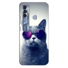 Чехол с принтом для TECNO Spark 7 Pro (AlphaPrint) Модные коты (Стильный кот)