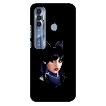 Чехлы Венсдей на TECNO Spark 7 Pro Уэнсдей (AlphaPrint) (серьезная Уэнздей)