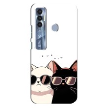 Чехол с рисунком кот на TECNO Spark 7 Pro (Коты в очках)