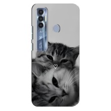 Чехол с рисунком кот на TECNO Spark 7 Pro (Пара котов)