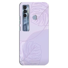 Чохол квітковий дизайн для TECNO Spark 7 Pro – Монстера фіолетова