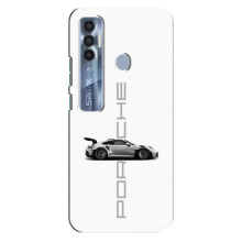 Чохол з авто Порше для TECNO Spark 7 Pro – білий порше