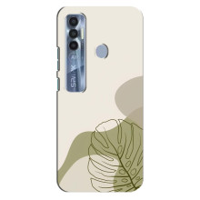 Силиконовый чехол с принтом в цветах на TECNO Spark 7 Pro – Монстера зелёная