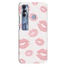 Чехол с розовым рисунком для TECNO Spark 7 Pro (Розовые губы)