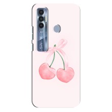 Чехол с розовым рисунком для TECNO Spark 7 Pro (Розовые вишни)