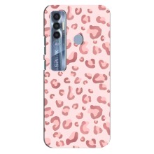 Чехол с розовым рисунком для TECNO Spark 7 Pro (Розовый леопард)