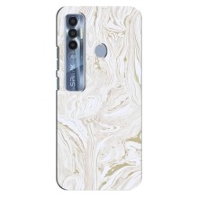 Мраморный чехол на TECNO Spark 7 Pro (VPrint) (Белый мрамор)