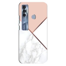 Мраморный чехол на TECNO Spark 7 Pro (VPrint) (Тройной мрамор)