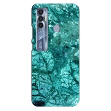 Мраморный чехол на TECNO Spark 7 Pro (VPrint) (Зеленый мрамор)