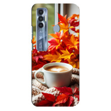 Чехол с уникальным дизайном «Осень с кофе» для TECNO Spark 7 Pro