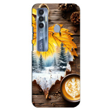 Чехол с уникальным дизайном «Осень с кофе» для TECNO Spark 7 Pro – Осенне-зимнее кофе