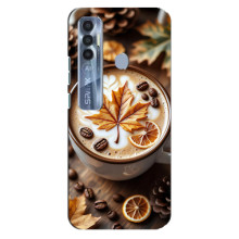 Чехол с уникальным дизайном «Осень с кофе» для TECNO Spark 7 Pro – Пряный кофе