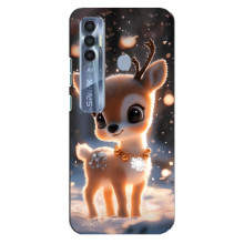 Яркий чехол для TECNO Spark 7 Pro с Зимними Оленятами – Оленёнок