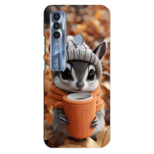 Печатный чехол «Зверята с кофе» для TECNO Spark 7 Pro