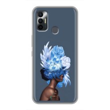Чехлы (ART) Цветы на TECNO Spark 7P (VPrint) (Цветы на голове)