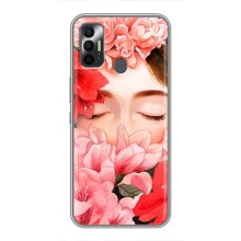 Чехлы (ART) Цветы на TECNO Spark 7P (VPrint) (Глаза в цветах)