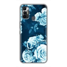 Чехлы (ART) Цветы на TECNO Spark 7P (VPrint) (Голубые Бутоны)