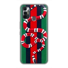 Чехлы ГУЧЧИ для Техно Спарк 7Р (AlphaPrint) (Gucci змия)